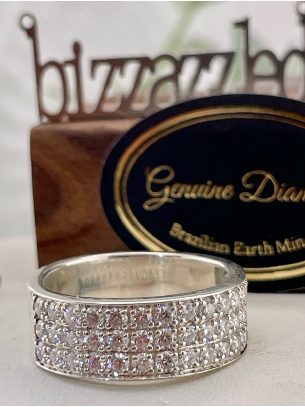 1.35ct Diamond Ring band 925 Sterling Silver. Wide band - Picture 7 of 12